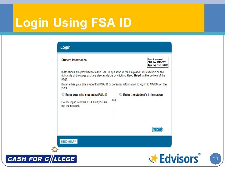 Login Using FSA ID 20 