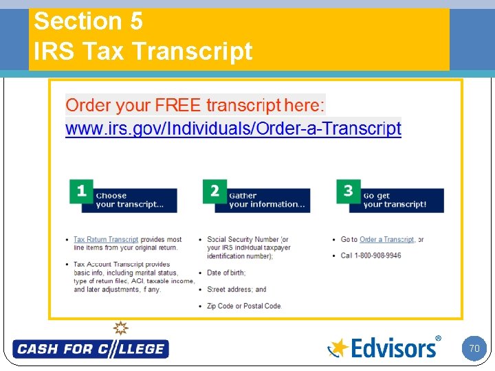 Section 5 IRS Tax Transcript 70 