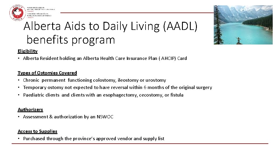 February 2021 Alberta Aids to Daily Living (AADL) benefits program Eligibility • Alberta Resident