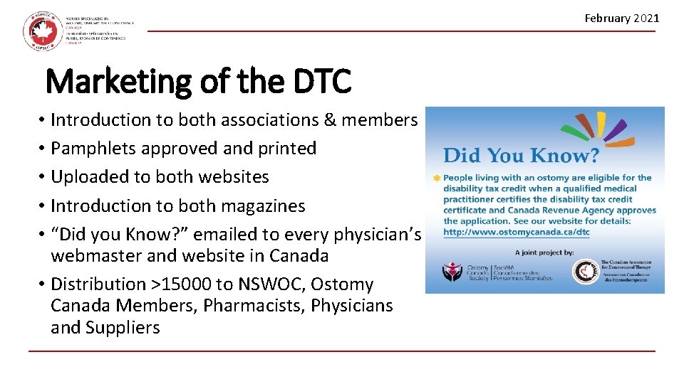 February 2021 Marketing of the DTC • Introduction to both associations & members •