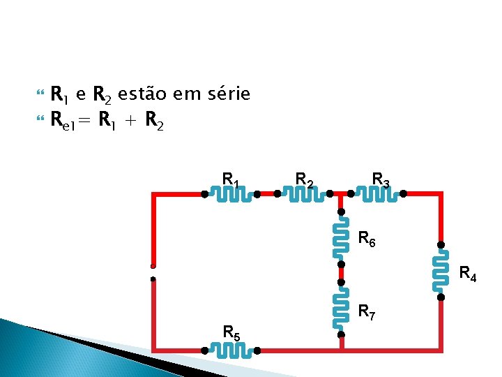  R 1 e R 2 estão em série Re 1= R 1 +