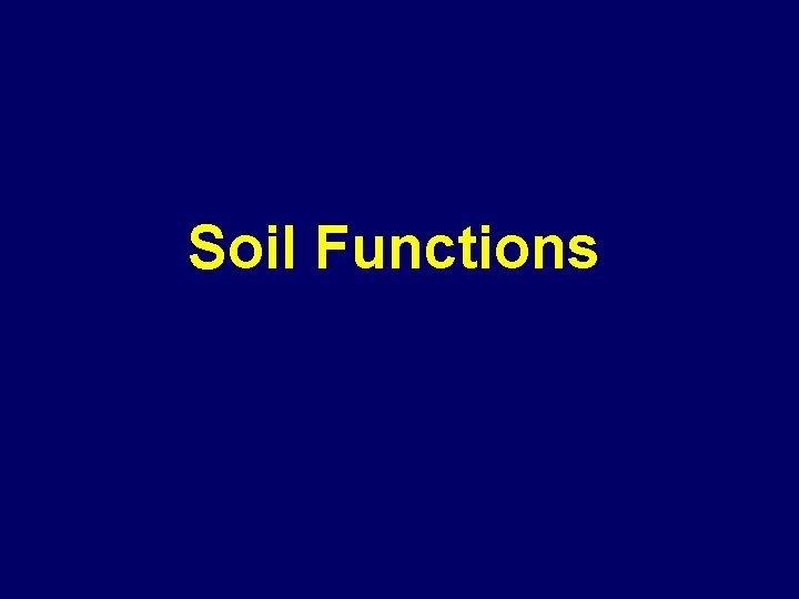 Soil Functions 