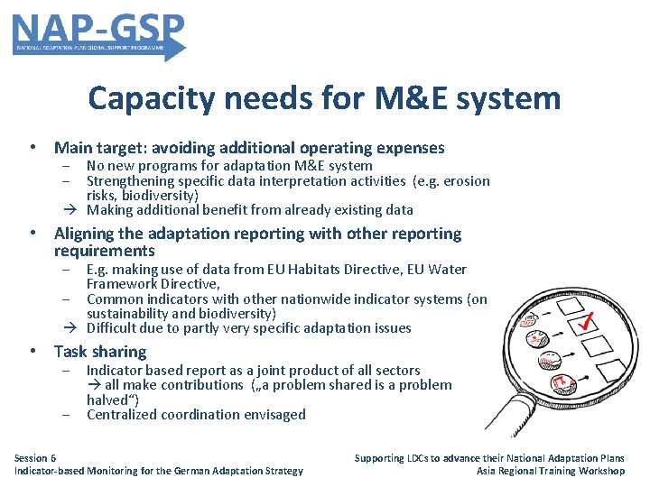 Capacity needs for M&E system • Main target: avoiding additional operating expenses - No
