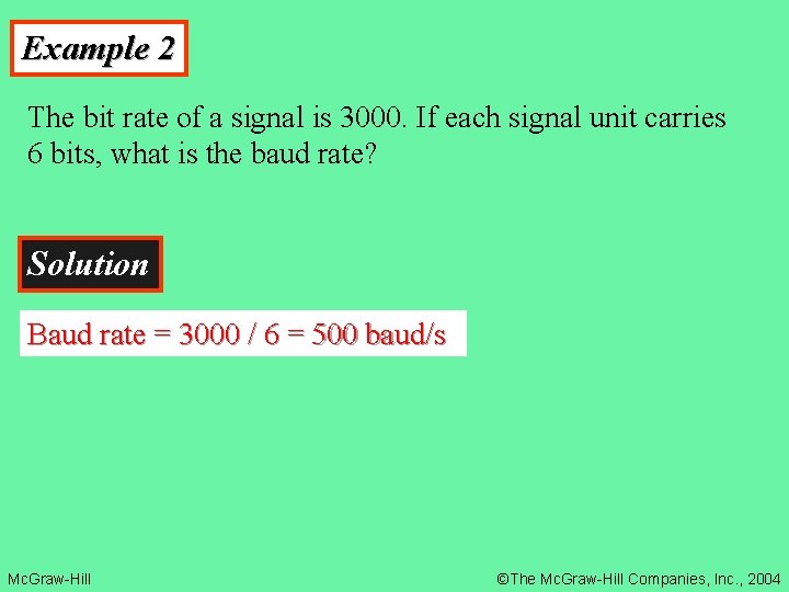 Example 2 The bit rate of a signal is 3000. If each signal unit