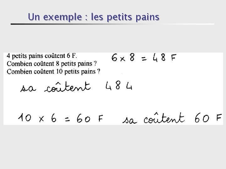 Un exemple : les petits pains 