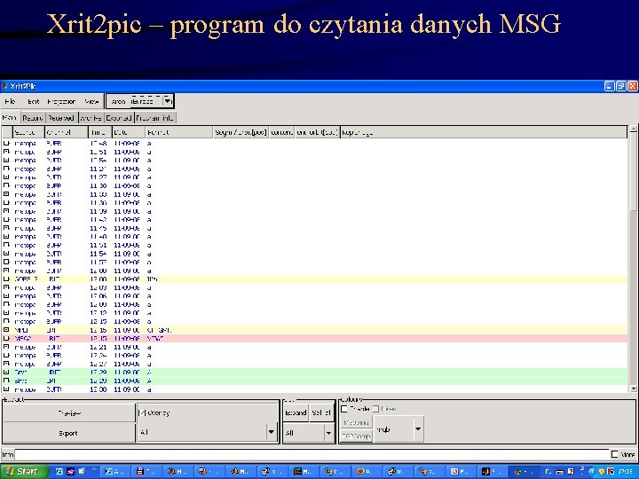 Xrit 2 pic – program do czytania danych MSG 34 