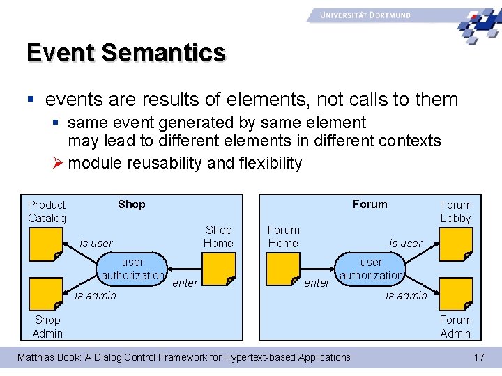 Event Semantics § events are results of elements, not calls to them § same