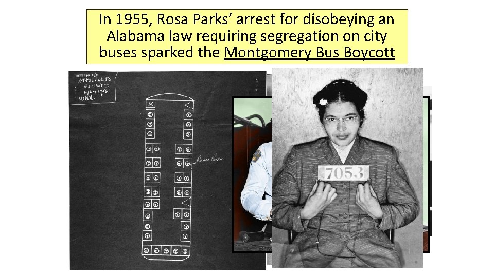 In 1955, Rosa Parks’ arrest for disobeying an Alabama law requiring segregation on city