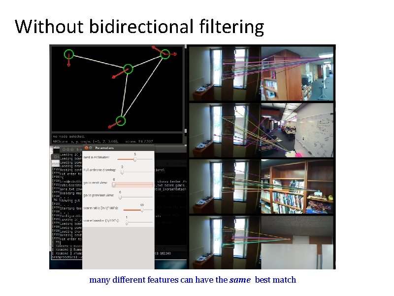 Without bidirectional filtering many different features can have the same best match 