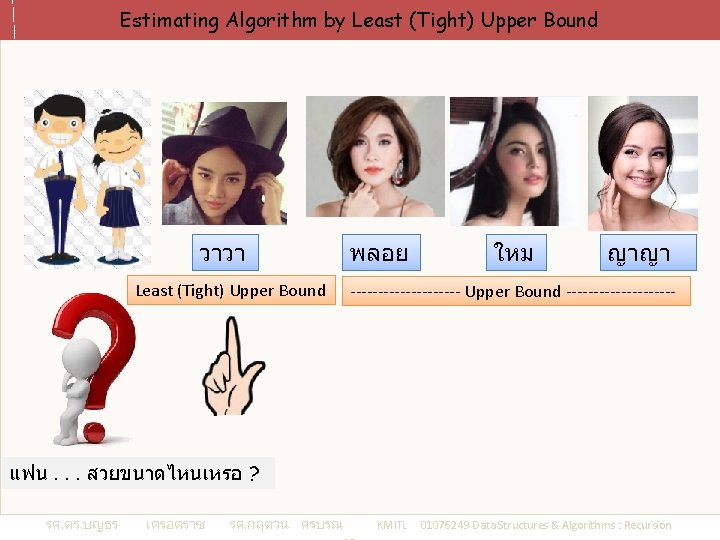Estimating Algorithm by Least (Tight) Upper Bound วาวา Least (Tight) Upper Bound พลอย ใหม