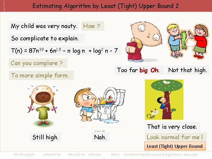 Estimating Algorithm by Least (Tight) Upper Bound 2 My child was very nauty. How