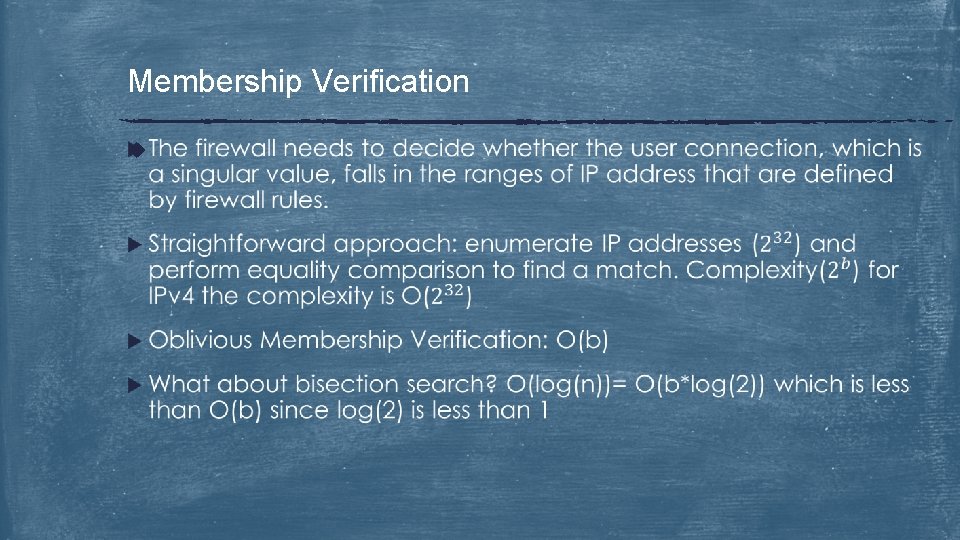 Membership Verification u 