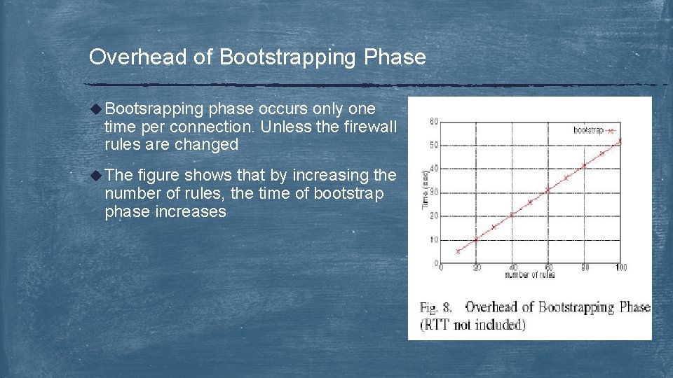 Overhead of Bootstrapping Phase u Bootsrapping phase occurs only one time per connection. Unless