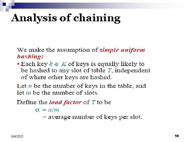 Analysis of chaining 6/4/2021 14 