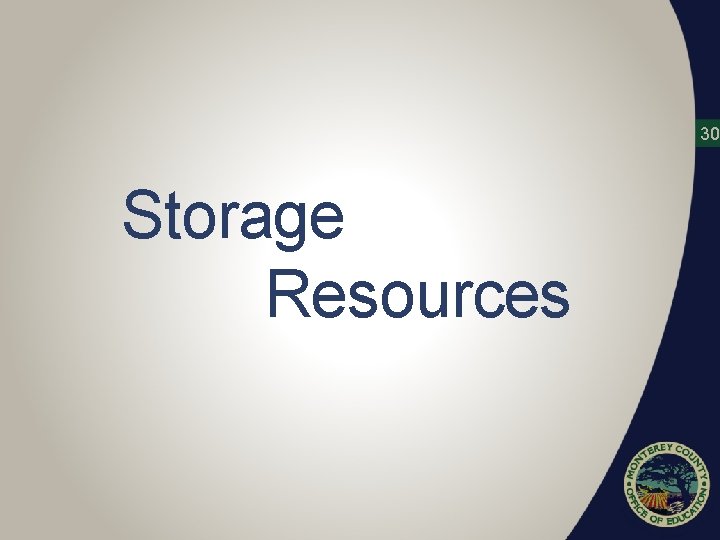 30 Storage Resources 