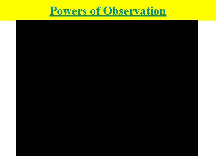 Powers of Observation 