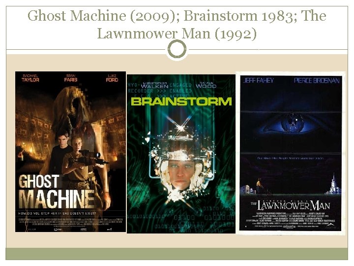 Ghost Machine (2009); Brainstorm 1983; The Lawnmower Man (1992) 