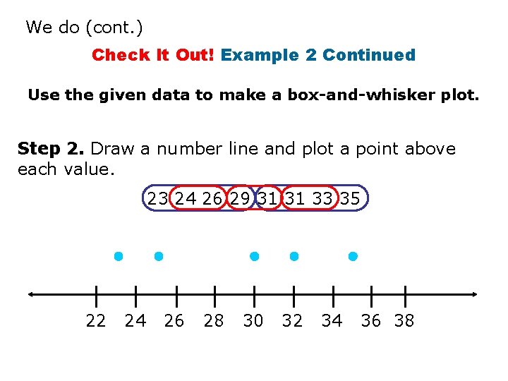 We do (cont. ) Check It Out! Example 2 Continued Use the given data