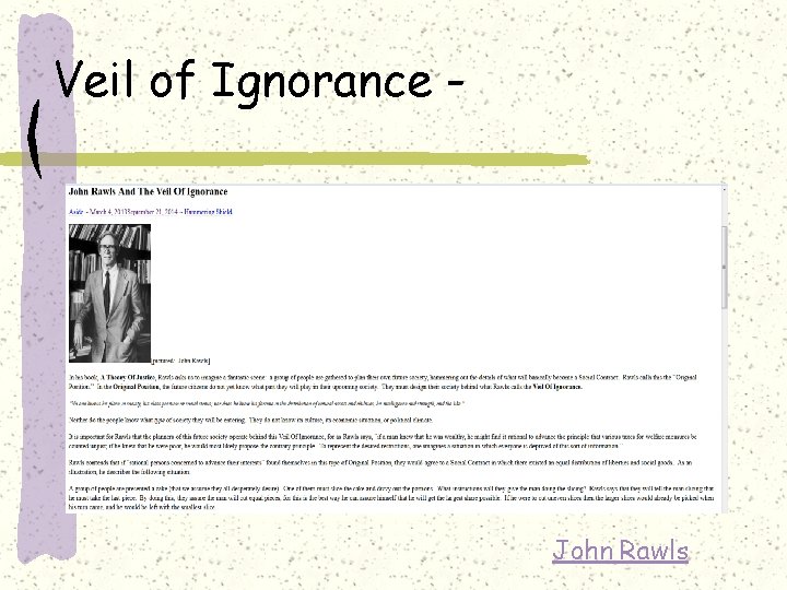 Veil of Ignorance - John Rawls 