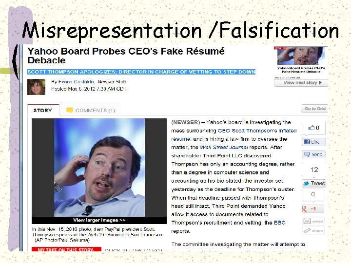 Misrepresentation /Falsification 