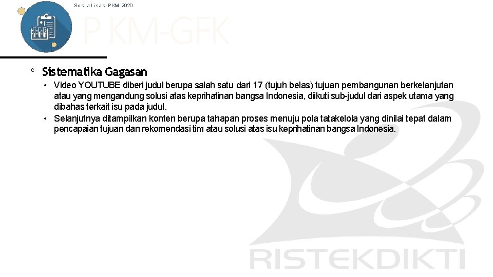 So si a l i sa si PKM 2020 P KM-GFK Sistematika Gagasan •