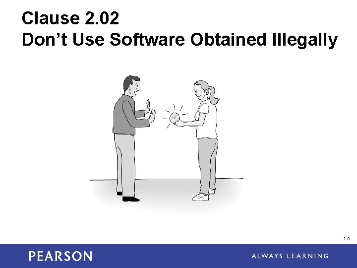 Clause 2. 02 Don’t Use Software Obtained Illegally 1 -5 