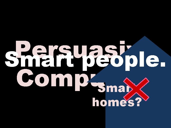 Persuasive Smart people. Computing Smart homes? 