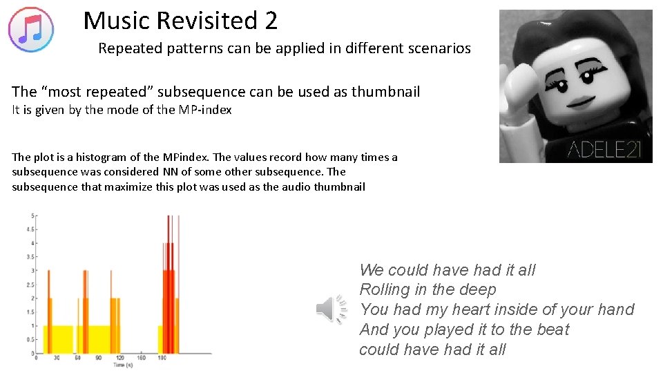 Music Revisited 2 Repeated patterns can be applied in different scenarios The “most repeated”