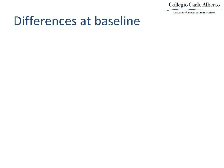 Differences at baseline 