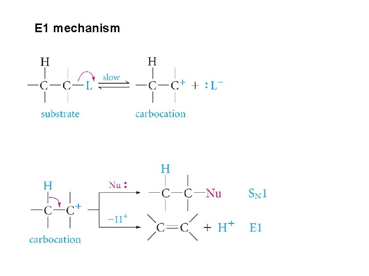 E 1 mechanism E 1 mechanism