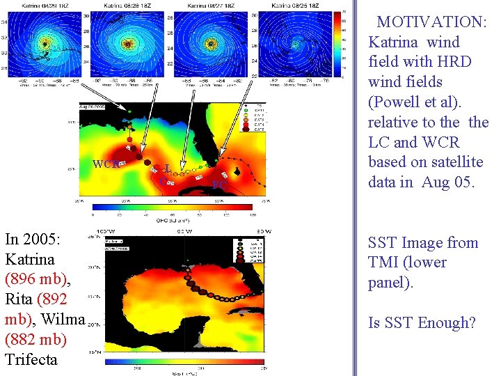 WCR In 2005: Katrina (896 mb), Rita (892 mb), Wilma (882 mb) Trifecta L