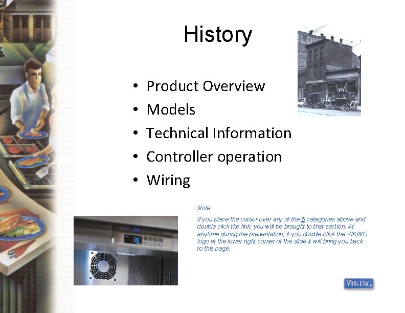 History • • • Product Overview Models Technical Information Controller operation Wiring Note: If