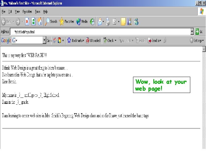 Wow, look at your web page! 