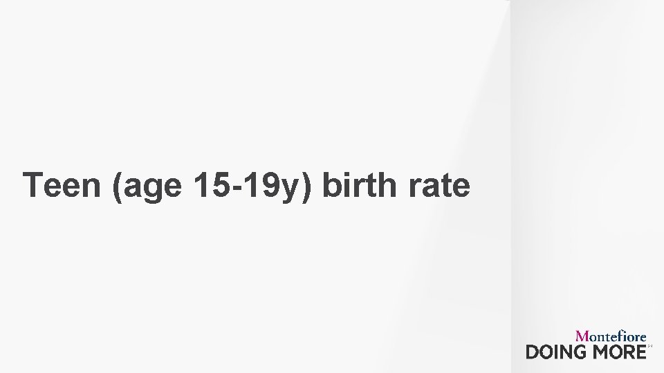 Teen (age 15 -19 y) birth rate 4 
