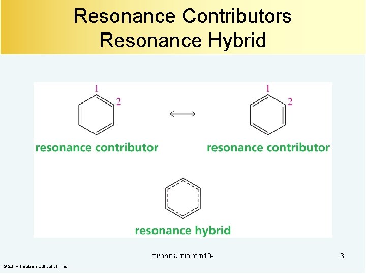 Resonance Contributors Resonance Hybrid תרכובות ארומטיות 10© 2014 Pearson Education, Inc. 3 