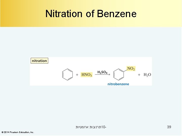 Nitration of Benzene תרכובות ארומטיות 10© 2014 Pearson Education, Inc. 39 