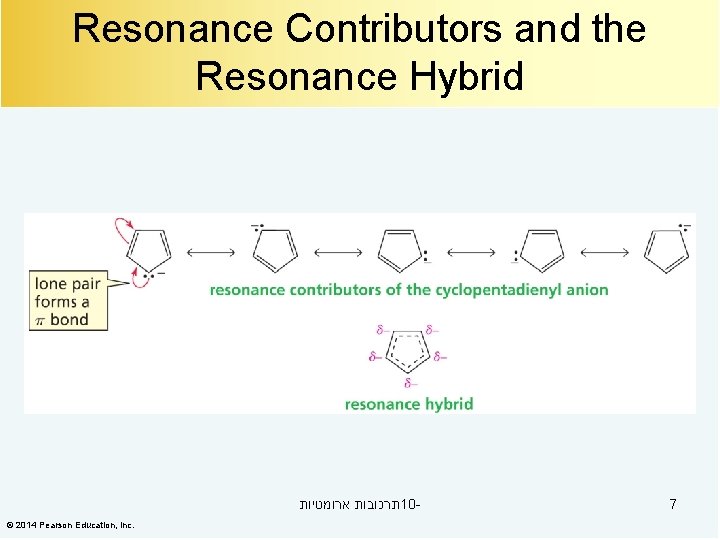 Resonance Contributors and the Resonance Hybrid תרכובות ארומטיות 10© 2014 Pearson Education, Inc. 7