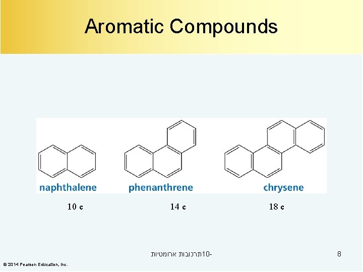 Aromatic Compounds 10 e 14 e תרכובות ארומטיות 10© 2014 Pearson Education, Inc. 18