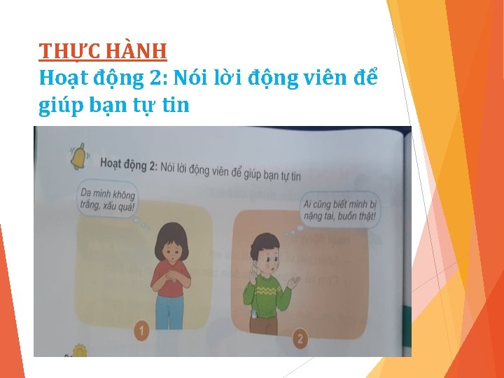 THỰC HÀNH Hoạt động 2: Nói lời động viên để giúp bạn tự tin