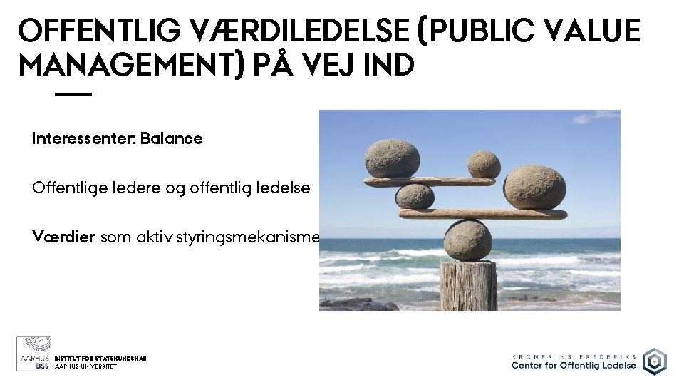 0 OFFENTLIG VÆRDILEDELSE (PUBLIC VALUE MANAGEMENT) PÅ VEJ IND 4 / 0 Interessenter: Balance