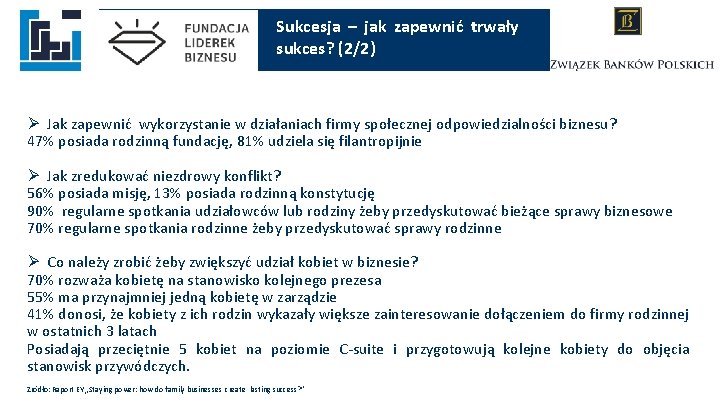 Sukcesja – jak zapewnić trwały sukces? (2/2) Ø Jak zapewnić wykorzystanie w działaniach firmy