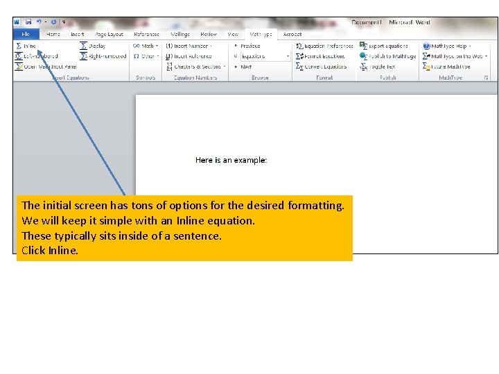 The initial screen has tons of options for the desired formatting. We will keep