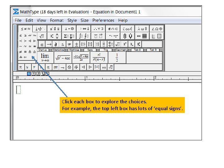 Click each box to explore the choices. For example, the top left box has