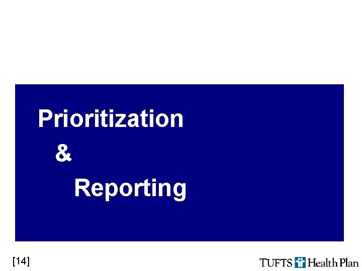 Prioritization & Reporting [14] 