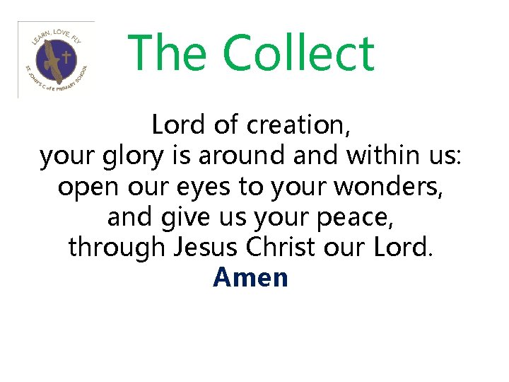 The Collect Lord of creation, your glory is around and within us: open our