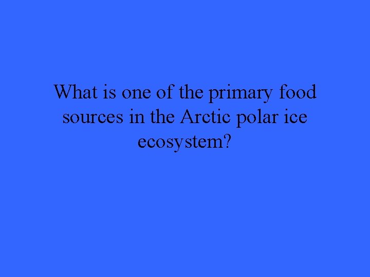 What is one of the primary food sources in the Arctic polar ice ecosystem?