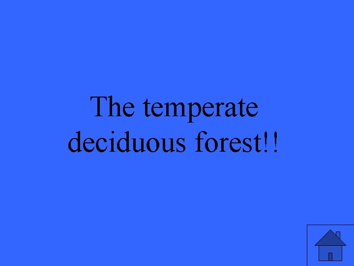 The temperate deciduous forest!! 