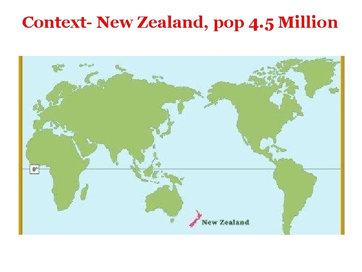 Context- New Zealand, pop 4. 5 Million 