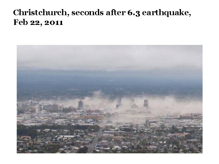 Christchurch, seconds after 6. 3 earthquake, Feb 22, 2011 