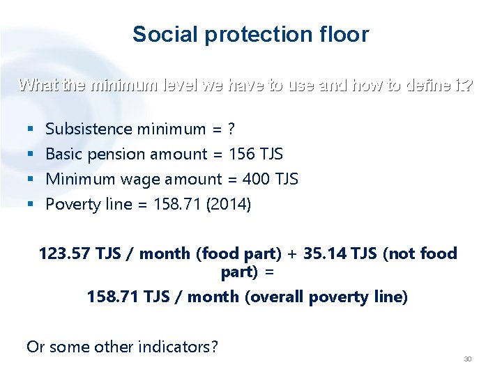Social protection floor What the minimum level we have to use and how to